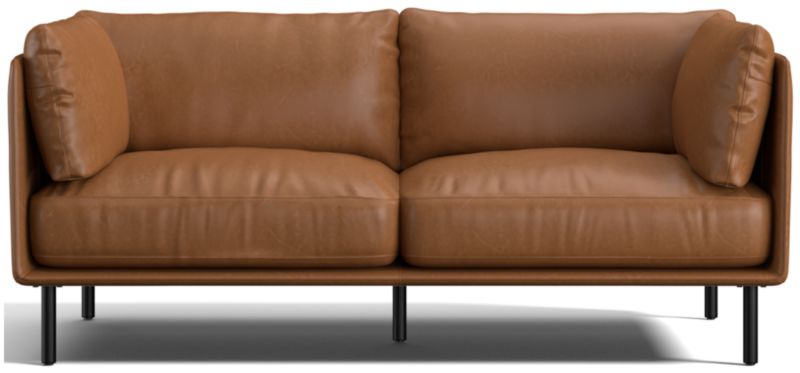 Wells Leather Apartment Sofa - image 0 of 11