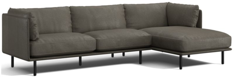 Wells Leather 2-Piece Chaise Sectional Sofa - image 0 of 11