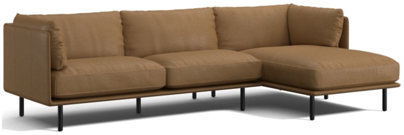 Wells Leather 2-Piece Chaise Sectional Sofa - image 0 of 11