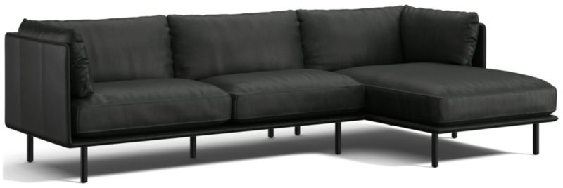 Wells Leather 2-Piece Chaise Sectional Sofa - image 0 of 10