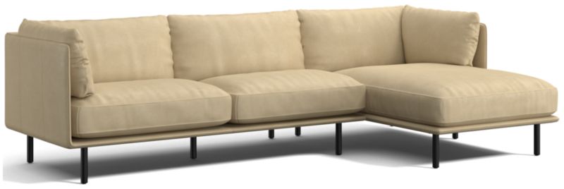 Wells Leather 2-Piece Chaise Sectional Sofa - image 0 of 10