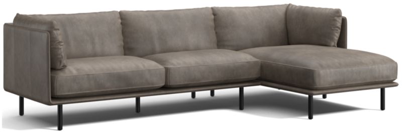 Wells Leather 2-Piece Chaise Sectional Sofa - image 0 of 10