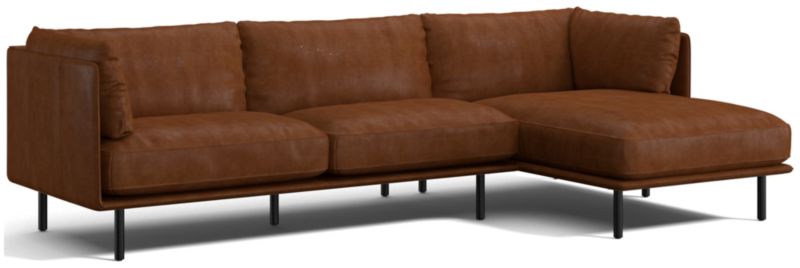 Wells Leather 2-Piece Chaise Sectional Sofa - image 0 of 10