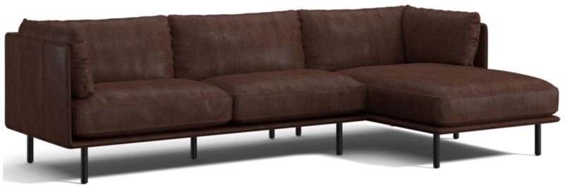 Wells Leather 2-Piece Chaise Sectional Sofa - image 0 of 10