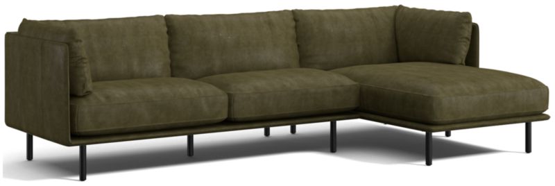 Wells Leather 2-Piece Chaise Sectional Sofa - image 0 of 10