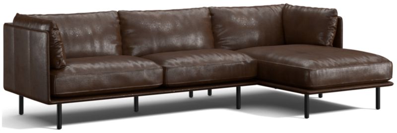 Wells Leather 2-Piece Chaise Sectional Sofa - image 0 of 10