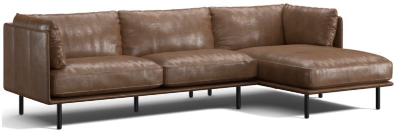 Wells Leather 2-Piece Chaise Sectional Sofa - image 0 of 10