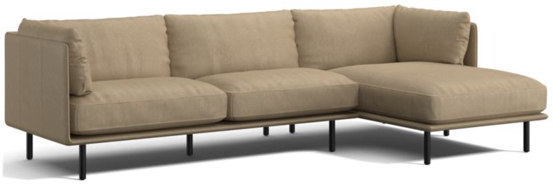 Wells Leather 2-Piece Chaise Sectional Sofa - image 0 of 10