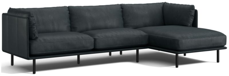 Wells Leather 2-Piece Chaise Sectional Sofa - image 0 of 10