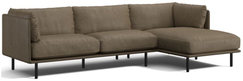 Wells Leather 2-Piece Chaise Sectional Sofa - image 0 of 10