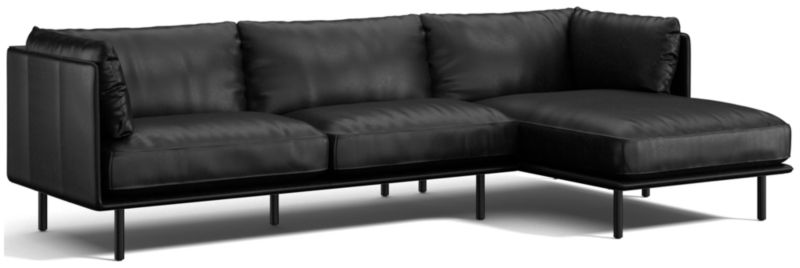 Wells Leather 2-Piece Chaise Sectional Sofa - image 0 of 11