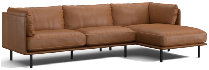 Wells Leather 2-Piece Chaise Sectional Sofa - image 0 of 11