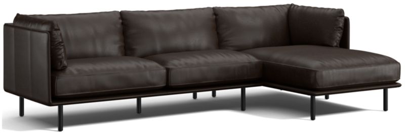 Wells Leather 2-Piece Chaise Sectional Sofa - image 0 of 11