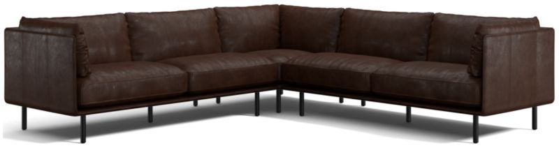 Wells Leather 3-Piece L-Shaped Sectional Sofa - image 0 of 10