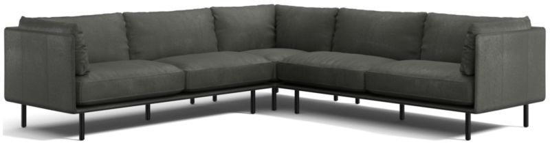 Wells Leather 3-Piece L-Shaped Sectional Sofa - image 0 of 11