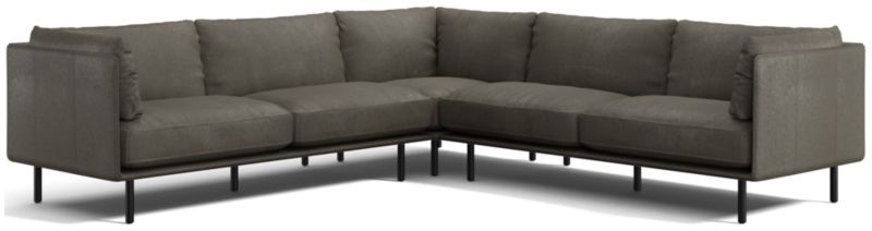 Wells Leather 3-Piece L-Shaped Sectional Sofa - image 0 of 11