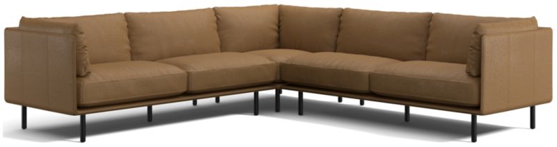 Wells Leather 3-Piece L-Shaped Sectional Sofa - image 0 of 11