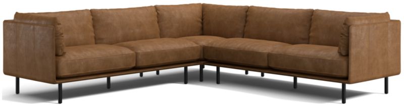 Wells Leather 3-Piece L-Shaped Sectional Sofa - image 0 of 10