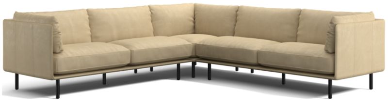 Wells Leather 3-Piece L-Shaped Sectional Sofa - image 0 of 10