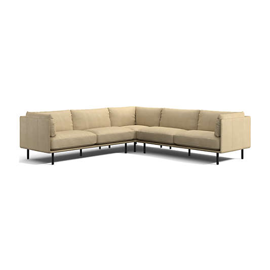 Wells Leather 3-Piece L-Shaped Sectional Sofa