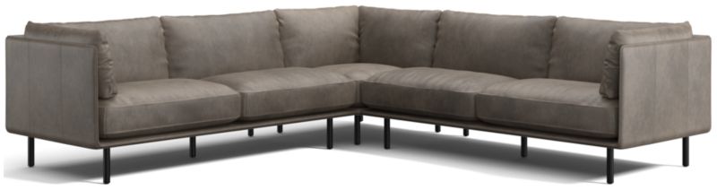 Wells Leather 3-Piece L-Shaped Sectional Sofa - image 0 of 10