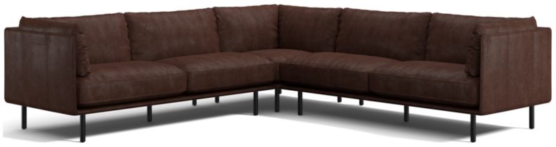 Wells Leather 3-Piece L-Shaped Sectional Sofa - image 0 of 10