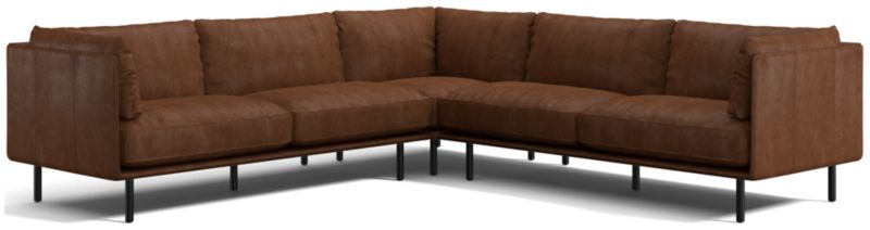 Wells Leather 3-Piece L-Shaped Sectional Sofa - image 0 of 10