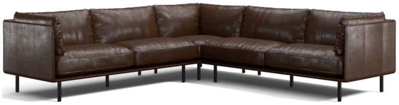 Wells Leather 3-Piece L-Shaped Sectional Sofa - image 0 of 10