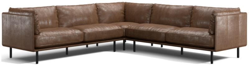 Wells Leather 3-Piece L-Shaped Sectional Sofa - image 0 of 10