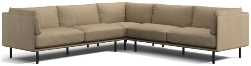 Wells Leather 3-Piece L-Shaped Sectional Sofa - image 0 of 10