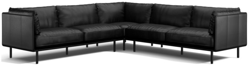 Wells Leather 3-Piece L-Shaped Sectional Sofa - image 0 of 11