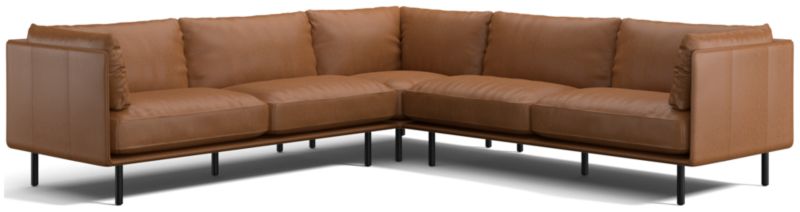 Wells Leather 3-Piece L-Shaped Sectional Sofa - image 0 of 11