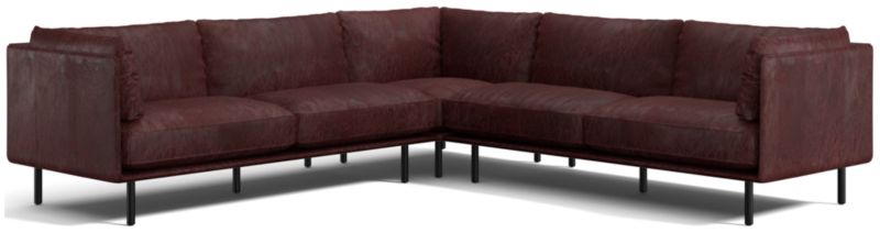 Wells Leather 3-Piece L-Shaped Sectional Sofa - image 0 of 10