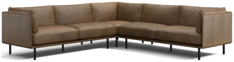 Wells Leather 3-Piece L-Shaped Sectional Sofa - image 0 of 10