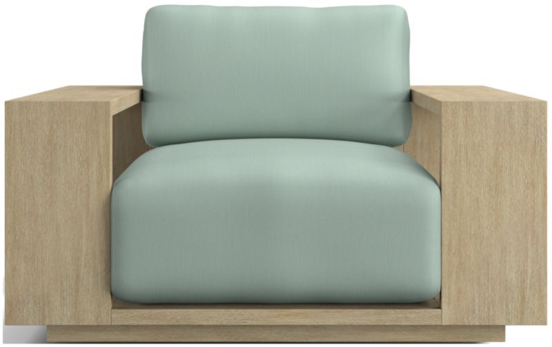 Viewing product image Mallorca Wood Outdoor Swivel Lounge Chair with Ivory Cushions - image 1 of 11