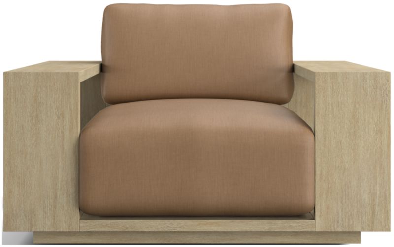 Viewing product image Mallorca Wood Outdoor Swivel Lounge Chair with Ivory Cushions - image 1 of 11