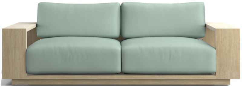 Viewing product image Mallorca 85" Wood Outdoor Sofa with Ivory Cushions - image 1 of 12