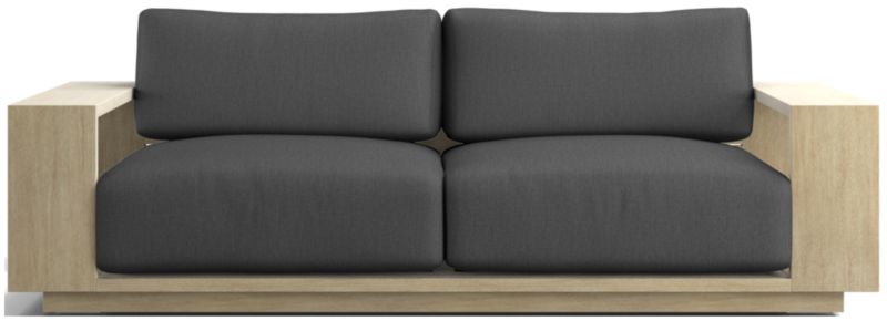 Viewing product image Mallorca 85" Wood Outdoor Sofa with Ivory Cushions - image 1 of 12