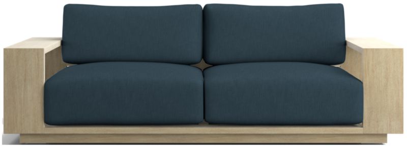 Viewing product image Mallorca 85" Wood Outdoor Sofa with Ivory Cushions - image 1 of 12