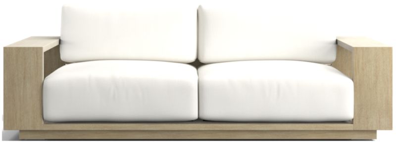 Viewing product image Mallorca 85" Wood Outdoor Sofa with Ivory Cushions - image 1 of 12