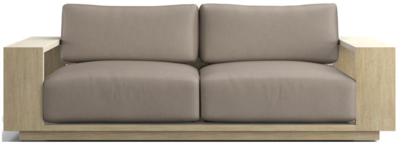 Viewing product image Mallorca 85" Wood Outdoor Sofa with Ivory Cushions - image 1 of 12