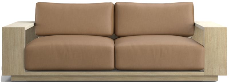 Viewing product image Mallorca 85" Wood Outdoor Sofa with Ivory Cushions - image 1 of 12