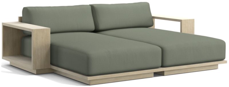 Mallorca Wood Outdoor Lounge Chair with Taupe Cushion