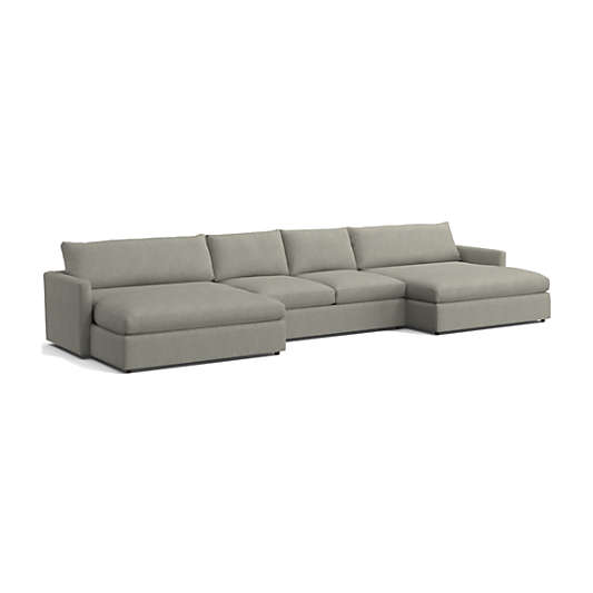 Lounge Deep 3-Piece Extra Wide Chaise Sectional Sofa