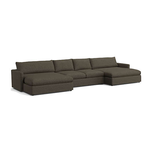 Lounge Deep 3-Piece Extra Wide Chaise Sectional Sofa