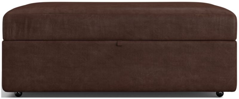 Lounge Leather Storage Ottoman - image 0 of 2