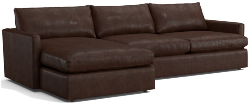 Lounge Deep Leather 2-Piece Left Arm Chaise Sectional Sofa - image 0 of 2