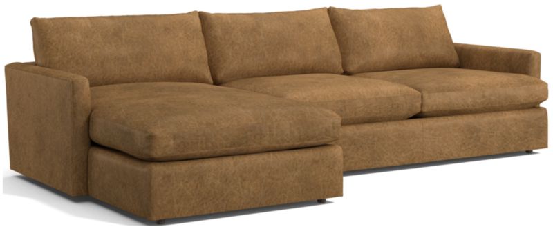 Lounge Deep Leather 2-Piece Left Arm Chaise Sectional Sofa - image 0 of 2