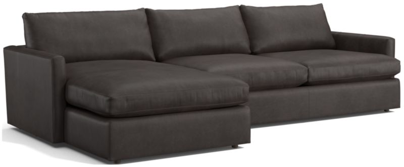 Lounge Deep Leather 2-Piece Left Arm Chaise Sectional Sofa - image 0 of 2