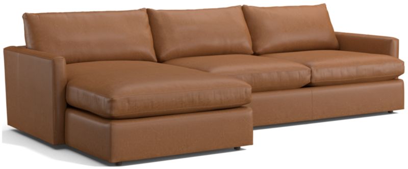 Lounge Deep Leather 2-Piece Left Arm Chaise Sectional Sofa - image 0 of 2